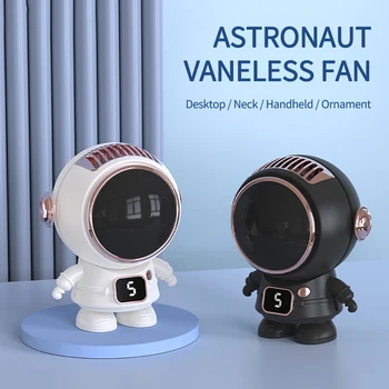 Cartoony Вентилатор с Космонавт, Мини-Фен на съвсем малък, Преносим USB зареждане, Тъп Фен, Открит ръчно Фен, Без остриета