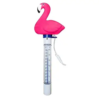 Cartoony сладък плаващ термометър за спа-басейн и езеро с участието на фламинго