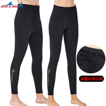 DIVE & SAIL / Нови мъжки Топли панталони за гмуркане с утолщением 2 мм, Дамски панталони с цепка за гмуркане, Зимни топене за плаване, сърфиране