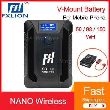 FXlion NANO Безжична V-Образен Батерия 50wh 98wh 150wh USB-C Power Bank за мобилен телефон Huawei, Xiaomi Iphone Комплект за Бързо зареждане