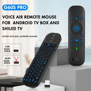 G60S Pro Air Mouse Безжични Гласови Дистанционно Управление на 2.4 G Bluetooth Двухрежимный IR модул за Обучение с Подсветка за Компютър, TV BOX Проектор