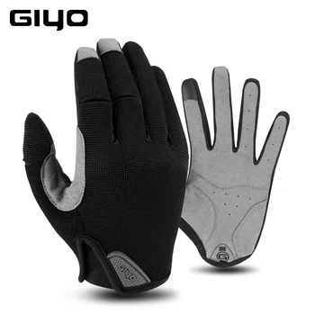 GIYO Зимни спортни Велосипедни ръкавици за риболов, фитнес зала, Велосипедни ръкавици МТБ, Велосипедни ръкавици с пълна пръст за велосипеда, мъжки, дамски ръкавици