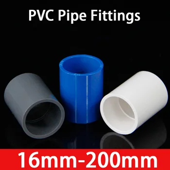 ID16 ~ 200Mm Pipa PVC Pas Konektor Lurus Putih Abu-abu Като Sistem Irigasi Hidroponik Penanaman Bingkai Plastik Soket Bersama