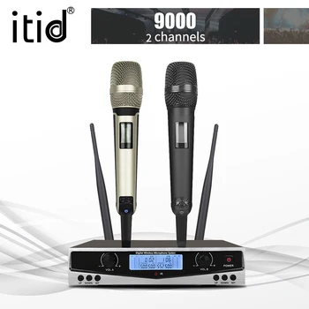 Itid 500-599 Mhz SKM9100 Stage Performance Home KTV Благородна UHF Професионален Двоен Безжичен Микрофон Система Динамичен