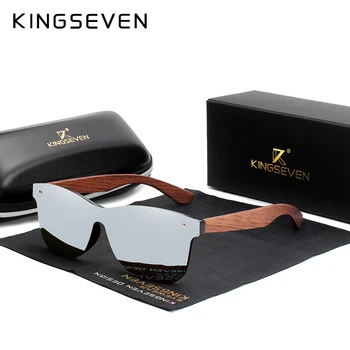 KINGSEVEN, Слънчеви очила от естествено Дърво, мъжки Поляризирани Модни Слънчеви Очила, Оригинални Дървени Oculos De Sol Masculino