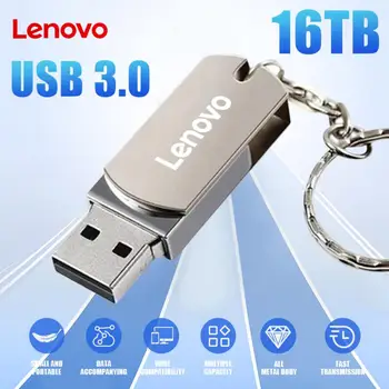Lenovo USB Флаш Памет 16 TB, 8 TB, Флаш памет 4 TB, USB 3.0, Високоскоростен Пренос, Метална Преносима Карта, Cle U Disk Memoria, USB Устройство