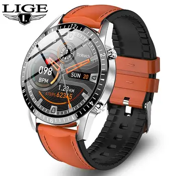 LIGE Новите Смарт часовници С Пълен Сензорен екран, Спортни Фитнес Часовник IP68, Водонепроницаемое Bluetooth-Връзка За Android, ios, умни часовници За Мъже