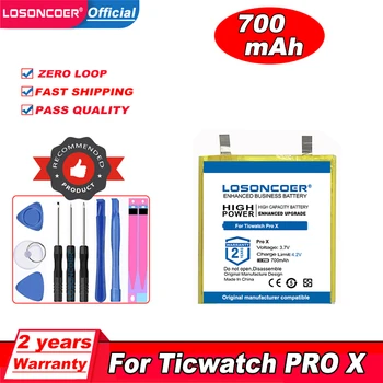 LOSONCOER 700 mah Батерия за бързо зареждане на смарт часа Ticwatch Pro X