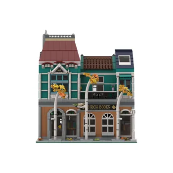 MOC-57581 New The Birch Bookshop Assembly Building Block Model • 2319 Части Градивни елементи За Възрастни Деца За Рожден Ден, Играчка За Поръчка-Подарък