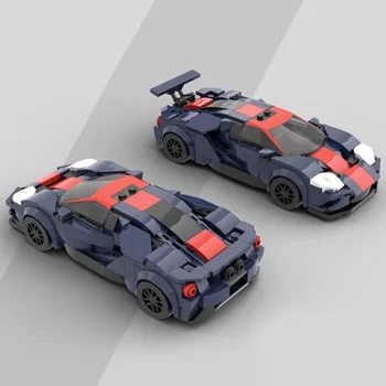 MOC градивни елементи, комплект за монтаж на автомобила, играчка GT 2017, спортен, състезателен автомобил с широк корпус, moc-56274