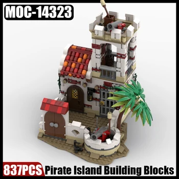 MOC Пиратски Остров Строителни Блокове Комплект Замък 
