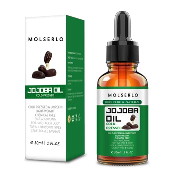 MOLSERLO Получите мека и еластична кожа с органично етерично масло от жожоба-перфектен за хидратиране на лицето, тялото и косата