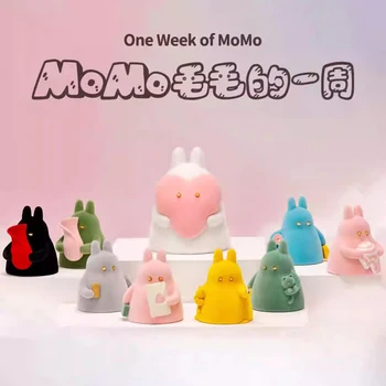 MoMo One Week of Momo Artist Series Blind Mystery Box Box Играчки, фигурки на Kawai, Кутия с изненада, Маса за декорации, колекция от подаръци за момичета