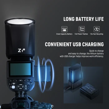 NEEWER Z1 TTL Светкавица Speedlite с кръгла глава за камери Sony/Nikon/Canon, която симулира Led лампа, Литиева с капацитет 2600 mah Z1-S, Z1-N, Z1-C