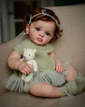 NPK 60 см Готова кукла на снимката Кукла-Реборн Tutti за малки момиченца, ръчна изработка кукла с боя Genesis, висококачествено 3D кукла с кожата