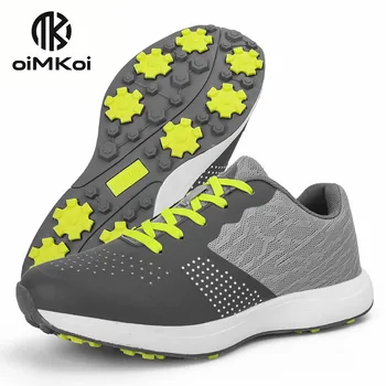 OIMKOI Професионална мъжки обувки за голф, водоустойчива и устойчива на плъзгане Обувки за тренировка на голф с шипове 10