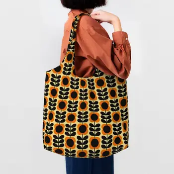 Orla Kiely, холщовые чанти за пазаруване с цветя на няколко стъбла, Женски здрави чанти-тоут за пазаруване в скандинавски стил чанти-тоут за пазаруване