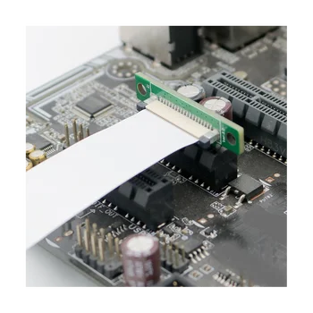 PCI-E 36Pin 1X удлинительный кабел с led захранване 12 v, FFC-кабел и магнитна накладка за краката (двойна вертикална посока)