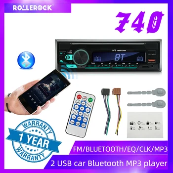 PolarLander Автомобилна стерео уредба 2 USB MP3 плейър-USB / TF /AUX 1 Din Радиомикрофон 740 Bluetooth хендсфри FM дистанционно управление