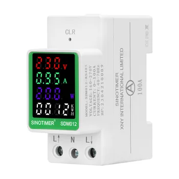 SDM012 100A Многофункционален Измерване на променлив ток с цифров дисплей за Управление на енергията Измерва Променливо Напрежение Честота ток Мощност Точно