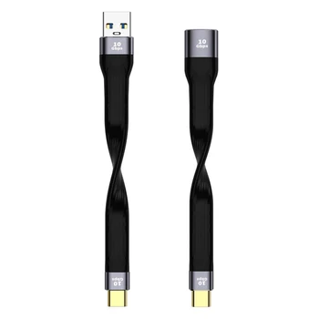 USB кабел Male/Female-Type C, Кратко Кабел за бързо зареждане, тел за пренос на данни, поддръжка на PD