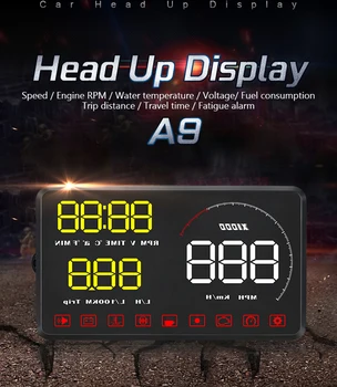 Авто монитор OBD2, 5,5-инчов HD-дисплей, система за предупреждение за скорост, многофункционален дигитален централен дисплей A9