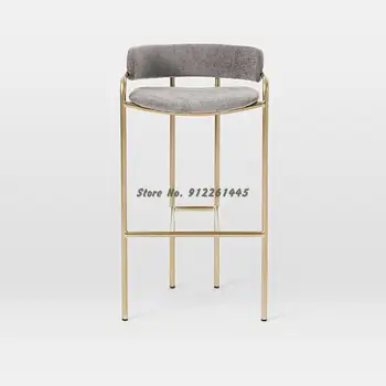 Бар стол от скандинавски метал и неръждаема стомана, лесен, креативен стол за прием на гости, високо столче за рецепцията на KTV Club