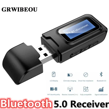Безжична Bluetooth 5,0 Ключ Аудио Приемник Предавател Адаптер С EDRЖКДисплеем 3.5 мм AUX USB за Автомобил PC Слушалки на Телевизора