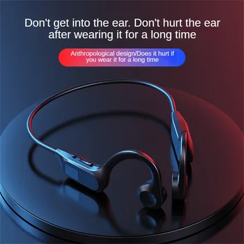 Безжични слушалки слушалки с костна проводимост Bluetooth 5.3 Водоустойчива спортна слушалки с микрофон за тренировки, бягане, шофиране