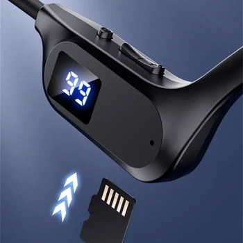Безжични слушалки слушалки с костна проводимост Bluetooth 5.3 Водоустойчива Спортна слушалки с микрофон за тренировки, Джогинг шофиране
