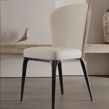 Бели Скандинавските Столове За всекидневна Ергономичен Релаксиращ Кожен Луксозно Кресло За Отдих Индивидуална холна Silla Comedor MQ50KT