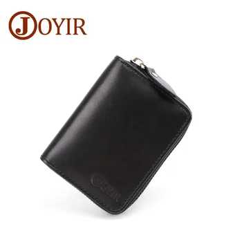 Бизнес RFID-държач за кредитни карти от естествена Кожа, Дамски чанта за пътуване, Мъжки Малък Портфейл, джоб за карта с цип на чантата
