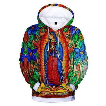 Богородица Гваделупская, Дева Мария, Католическата Мексико, Висококачествени Ежедневни блузи, мъжки есенна hoody с качулка яке в стил харадзюку, дрехи