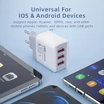 Бързо Зарядно Устройство 3,0 3USB Зарядно За Iphone Samsung Tablet EU US UK Щепсел Монтиране на Зарядно Устройство За мобилни телефони Адаптер Бързо Зареждане