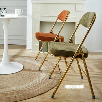 Вельветовые трапезни столове в ретро стил за кухненски мебели, стол с облегалка, Творчески сгъваем стол за трапезария в неокласически стил