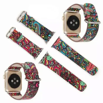 Висок клас Кожена каишка-Панти за Apple Watch Band 40 мм 44 мм 42 мм 38 мм Гривна Correa за iWatch SE 6 5 4 3 2 1 Маншети