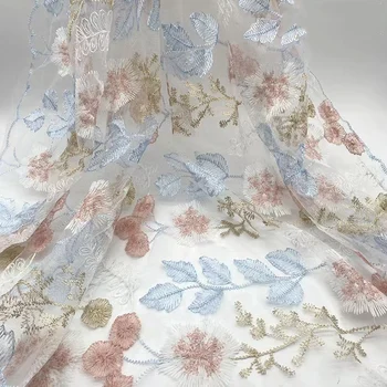 Висококачествени многоцветни окото плат с бродерия на цветя плат Рокля, пола аксесоари за рокли материал