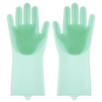 Водоустойчива и жиронепроницаемые силиконови ръкавици за миене на съдове, Ръкавици за кухненски четки, Корейската Магия