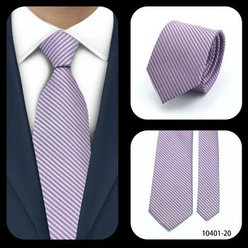 Вратовръзка в лилаво райе LYL 7 см, Елегантни и луксозни Копринени вратовръзки за господа, мъже подаръци, Класически, Модерен подарък вратовръзка, бизнес аксесоари