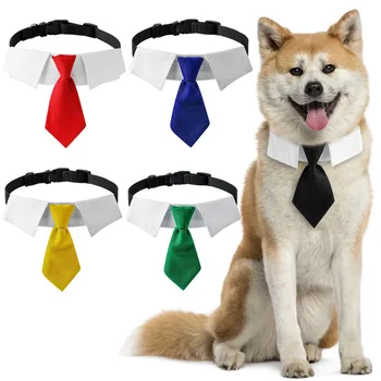Вратовръзка за кучета, Празничен сватбен папийонка за домашни любимци, официална вратовръзка за грижа за куче, котка, Регулируем нашийник за костюм на куче, удобни аксесоари за домашни любимци