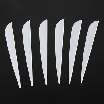 Върхове на стрели с 4-инчов пластмасови пера за стрели от лък със собствените си ръце, 100 бр. (синьо и бяло)