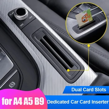 Вътрешна конзола Скоростна кутия Поставете Калъф за карти Слот Кутия за съхранение на за-Audi A4 A5 B9 2017-2021 LHD Автомобилни аксесоари