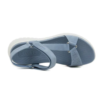 Дамски летни сандали SIKETU, Водоустойчив обувки на платформа с каишка на щиколотке, Удобни Ежедневни сандали в наклонено ток