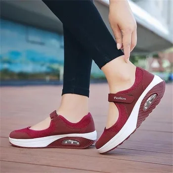 Дамски модел обувки 2021, Лятна мода окото дишащи дамски обувки на платформа, Градинска ежедневни обувки на равна подметка, отворени дамски сандали