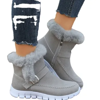 Дамски обувки, зимни обувки, плюс кадифе удебелена градинска нескользящая обувки, дамски памучен обувки