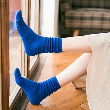 Дамски чорапи Xiaomi в стил колеж, Дишащи и Удобни памучни обикновена чорапи със средна дължина, Есенно-зимни ежедневни памучни чорапи