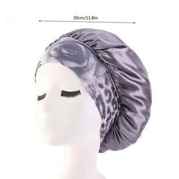 Дамски шапки за коса през нощта, Сатен, капор, обвивка на главата си Шапка за къдрава еластични естествена коса, аксесоари за подреждане в домашния салон