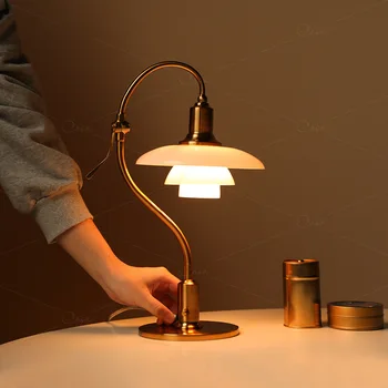 Датската ретро настолна лампа wind chime въпросителен знак Баухаус PH настолна лампа за спални и кабинет минималистичная метална текстура нощна лампа