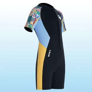 Детска неопреновая облекло за гмуркане, Топло бански костюм за гмуркане, сърф, Еластичен, който предпазва от надраскване UPF 50, оборудване за водни спортове