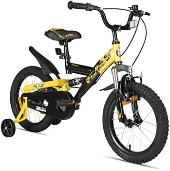 Детски велосипед 18-20 инча за деца на възраст от 5 до 13 години, Детски планински велосипед с двойно окачване, с тренировочными колела или поставката за краката